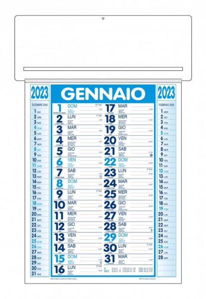 Calendario passafoglio azzurro e blu CP12B