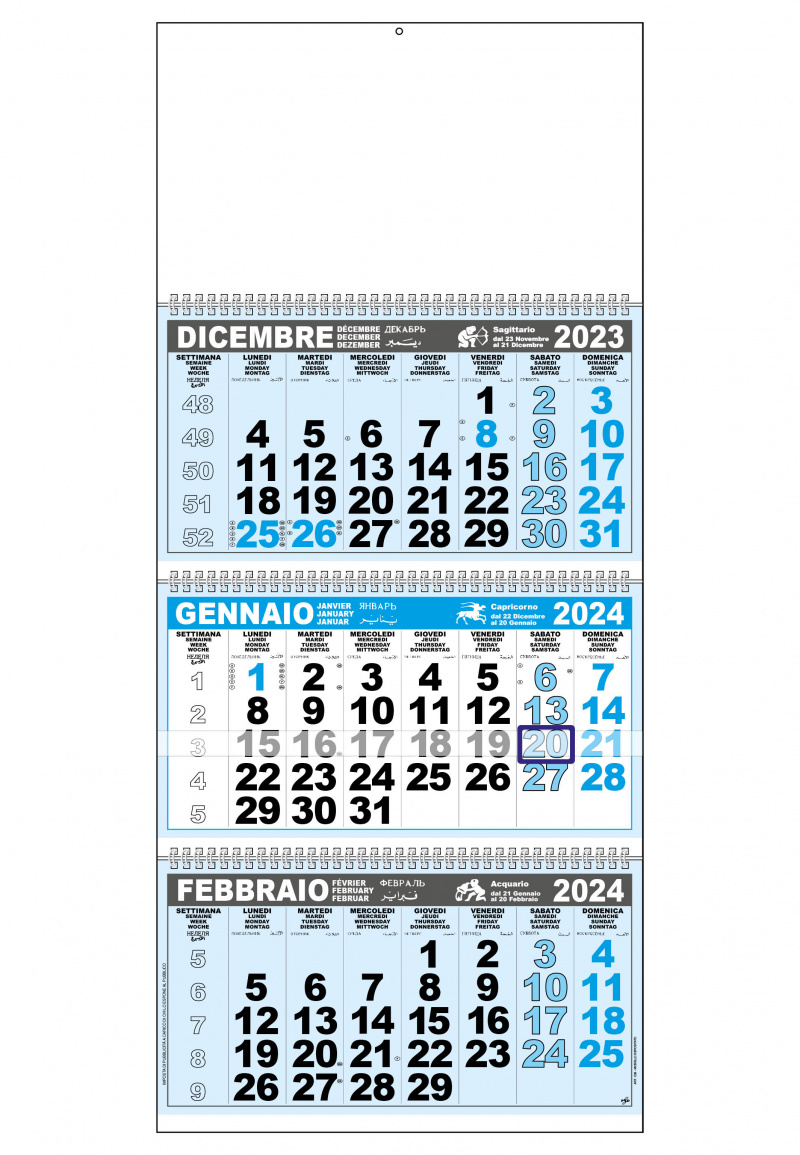 Calendario da Muro A3 - Modello 3