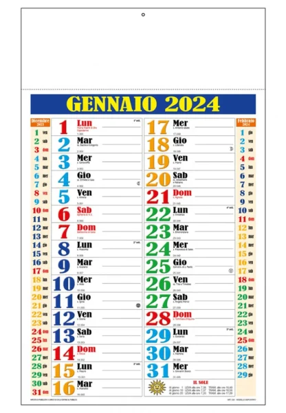 Calendario olandese multicolor 2025 personalizzato o neutro C2590