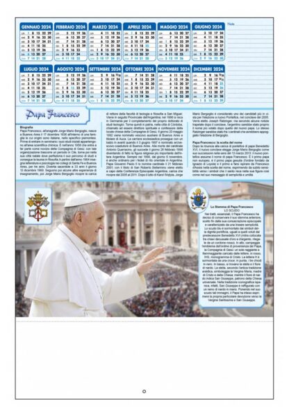 Calendario illustrato Papa Francesco 2024 D5990