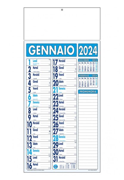 Calendario olandese 2024 azzurro blu C2291