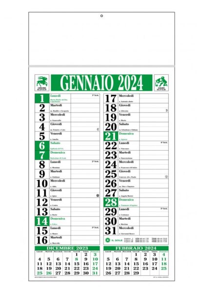 Calendario olandese 2024 verde nero C1891C