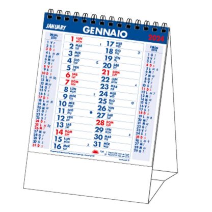 Calendario da tavolo 2024 rosso blu personalizzato o neutro 620