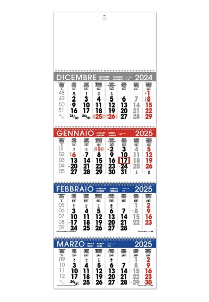 Calendario quadrittico personalizzato o neutro 2025 - Cod. 774